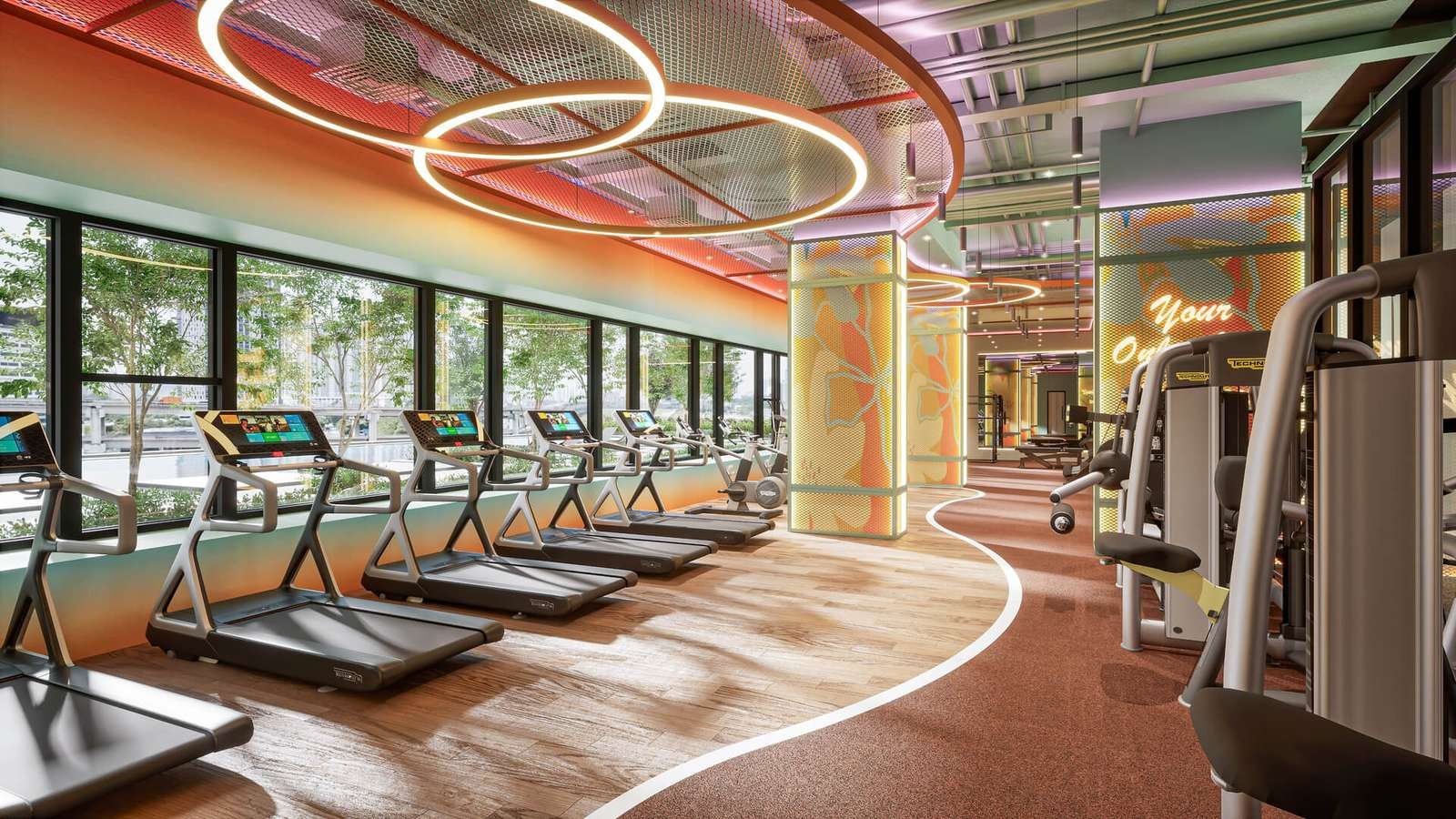 Gymnasium treadmills
